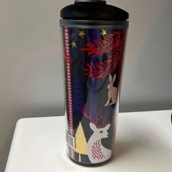 Starbucks Holiday Christmas Animal Print Plastic 2017 Tumbler - Picture 1 of 6